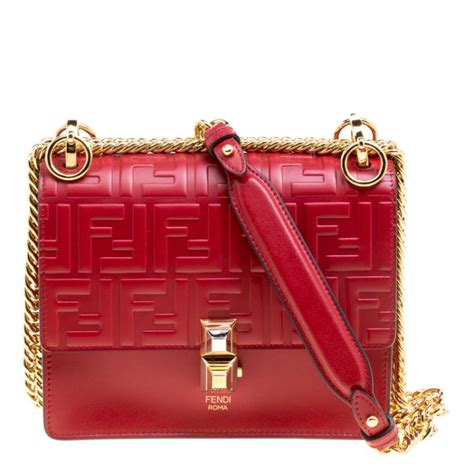 fendi womens shoulder bag kai i red|fendi handbags.